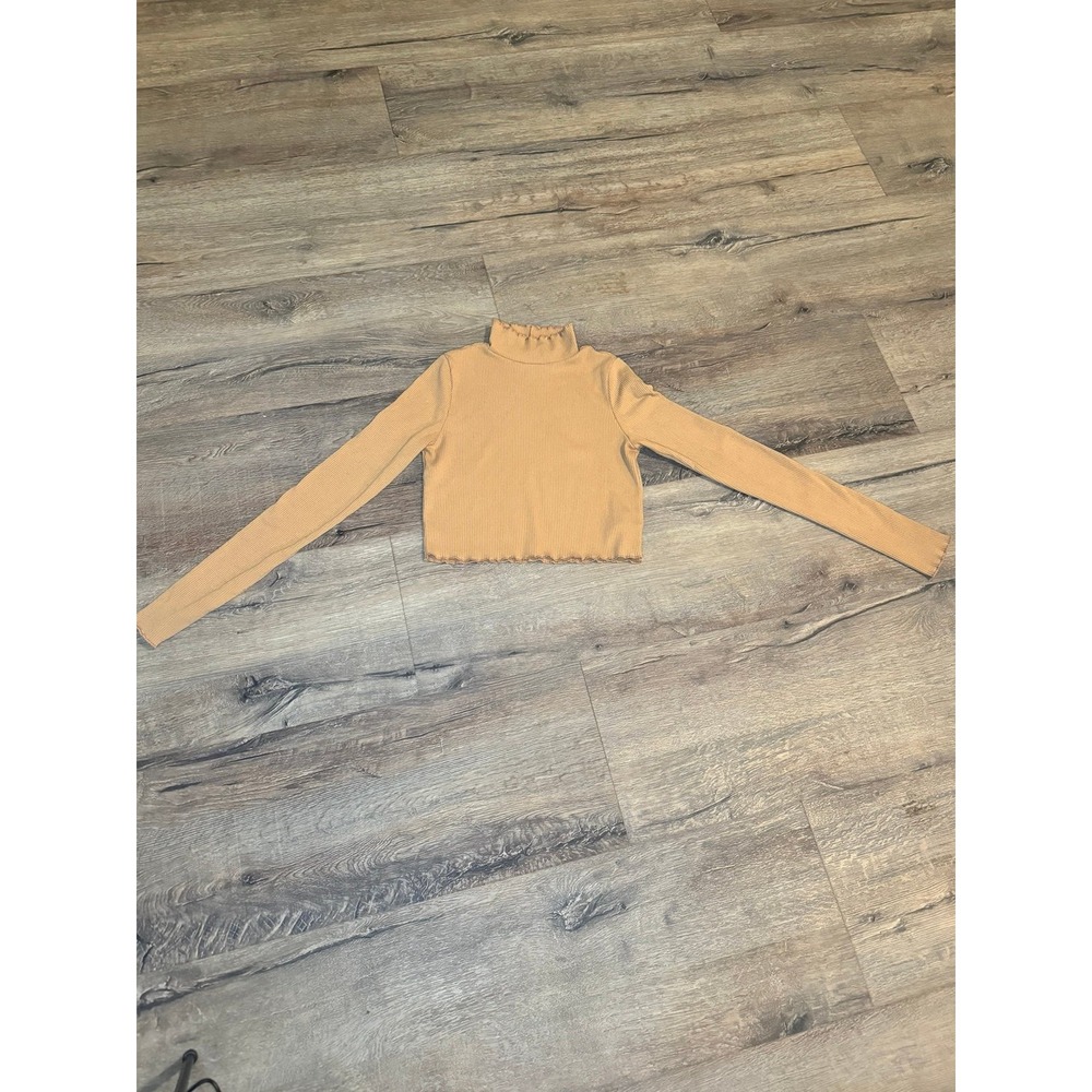 Aerie Ribbed Turtleneck Tan Size Small - Picture 3 of 8